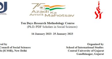 Free Ten Days ICSSR Sponsored Research Methodology Course by Central University of Gujarat