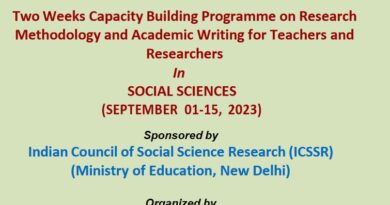 Two Weeks Capacity Building Programme on Research Methodology and Academic Writing for Teachers and Researchers In SOCIAL SCIENCES