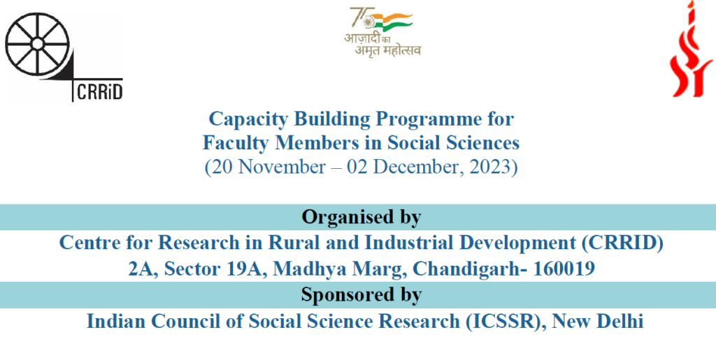 ICSSR Sponsored Capacity Building Programme for Faculty Members in Social Sciences