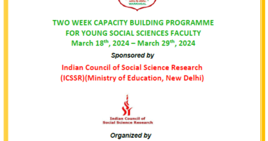 ICSSR Sponsored Free TWO WEEK CAPACITY BUILDING PROGRAMME FOR YOUNG SOCIAL SCIENCES FACULTY March 18th, 2024 – March 29th, 2024 Organized by School of Management (SOM), National Institute of Technology, Warangal, Telangana
