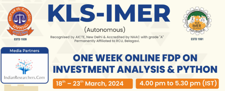ONE WEEK ONLINE FDP ON INVESTMENT ANALYSIS & PYTHON