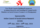 Two-Week ICSSR Sponsored Capacity Building Program on Academic Research and Teaching for Young Faculty Members in Social Sciences Commerce & Management