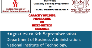 ICSSR Sponsored Two Weeks Capacity Building Programme on Mixed Method Research by NIT Kurukshetra