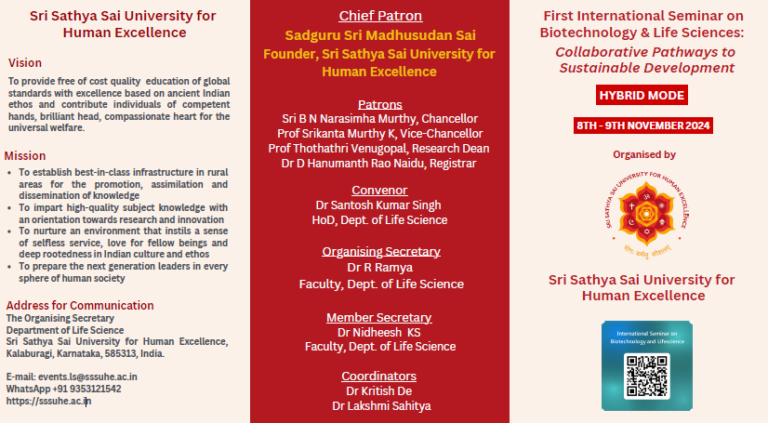 First International Seminar on Biotechnology and Life Sciences