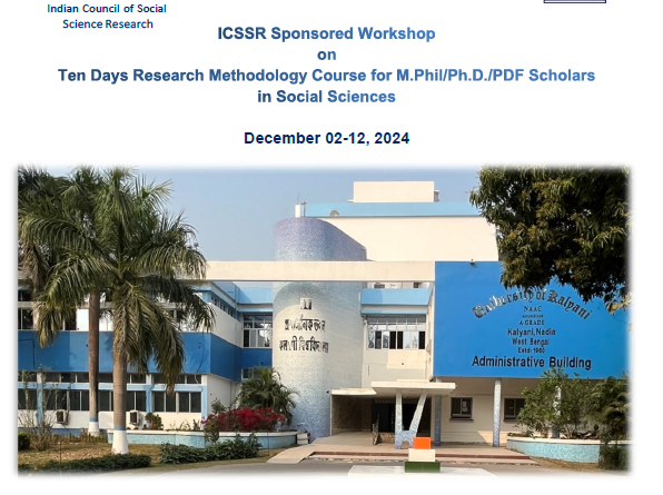 Free ICSSR Sponsored 10 days Workshop Research Methodology Course for Scholars in Social Sciences