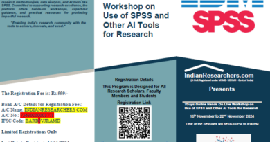 7Days Online Hands On Live Workshop on Use of SPSS and Other AI Tools for Research from 16th November to 22nd November 2024