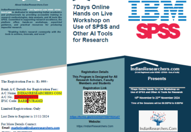 7Days Online Hands On Live Workshop on Use of SPSS and Other AI Tools for Research from 16th November to 22nd November 2024