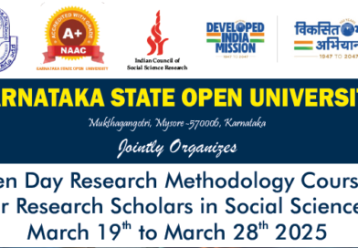 Free ICSSR Sponsored Ten-Day Research Methodology Course in collaboration with Karnataka State Open University