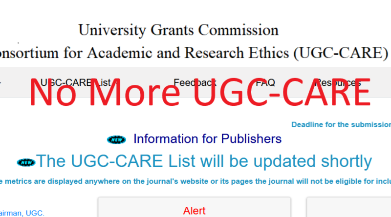 UGC-CARE Journal Listings Discontinued: What It Means for Researchers