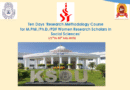 ICSSR Sponsored Ten Days ‘Research Methodology Course for Women Research Scholars in Social Sciences’ Organised by Department of Studies and Research in Library and Information Science and Karnataka State Open University Library