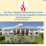 ICSSR Sponsored Ten Days ‘Research Methodology Course for Women Research Scholars in Social Sciences’ Organised by Department of Studies and Research in Library and Information Science and Karnataka State Open University Library