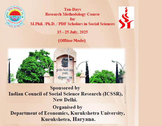 ICSSR Sponsored Ten-Days Research Methodology Course for Social Science Scholars, Kurukshetra University