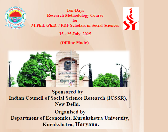 ICSSR Sponsored Ten-Days Research Methodology Course for Social Science Scholars, Kurukshetra University