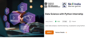 Free 1Month Govt Internship Data Science With Python By Ministry Of ...