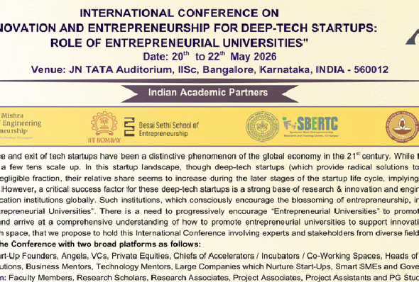 International Conference on Innovation and Entrepreneurship for Deep Tech Startups Role of Entrepreneurial Universities