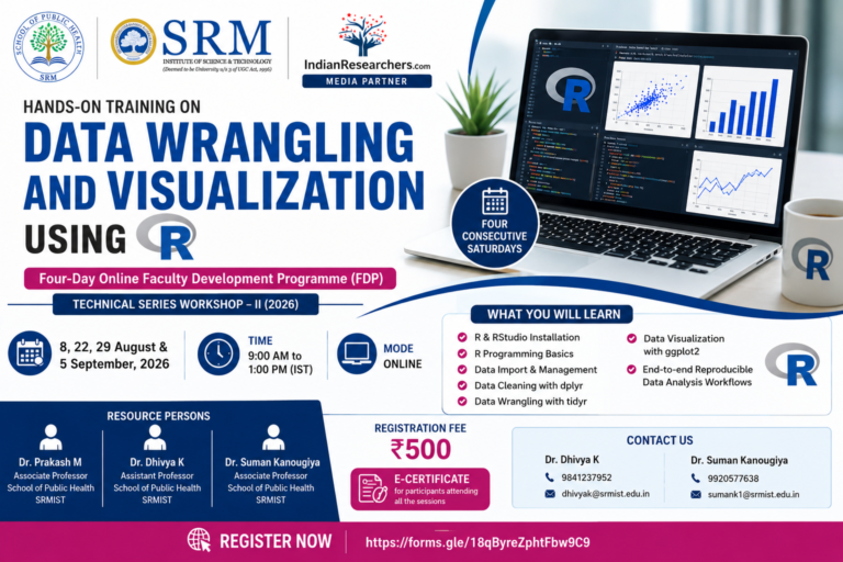 Hands-on Training on Data Wrangling and Visualization using R: Four-Day Online Faculty Development Programme by SRM Institute of Science and Technology