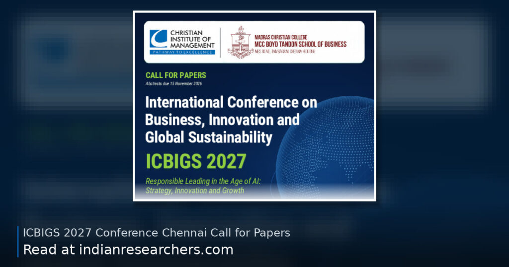 Part of the official notification: ICBIGS 2027 Conference by CIM and MCC Boyd Tandon School of Business | Submit Abstract by 30 November