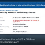 Key details: ICSSR Research Methodology Course at SIIB Pune 2026 | No Fee | Apply by 20 October
